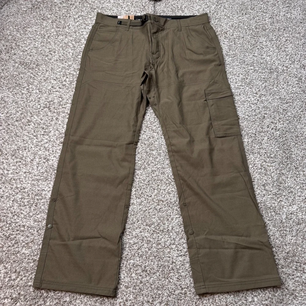PrAna Zion II 32x30 Stretch Pant Relaxed Fit Straight Leg Slate Green Hiking New